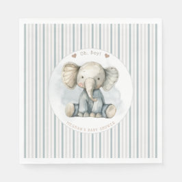 Servilleta De Papel Oh Boy Elephant Blue Arch Baby Shower