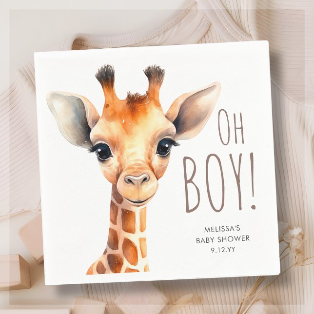 Servilleta De Papel Oh Boy Giraffe Baby Shower (Subido por el creador)