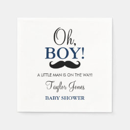 Servilleta De Papel Oh Boy Mustache Baby Shower Napkins