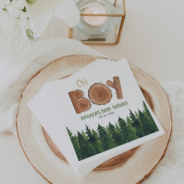 Servilleta De Papel Oh Boy - Rustic Boy Woodland Baby Shower
