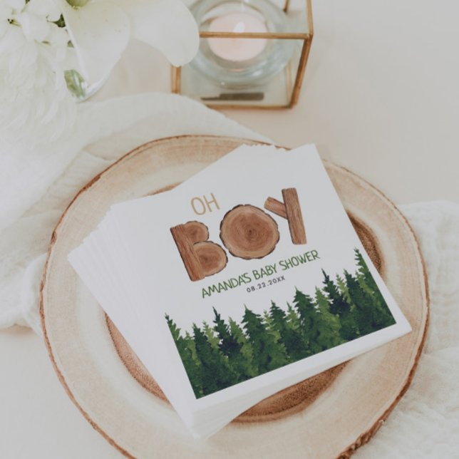 Servilleta De Papel Oh Boy - Rustic Boy Woodland Baby Shower (Subido por el creador)