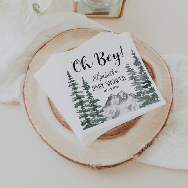 Servilleta De Papel Oh Boy Rustic Mountains Baby Shower (Subido por el creador)