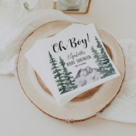 Servilleta De Papel Oh Boy Rustic Mountains Baby Shower