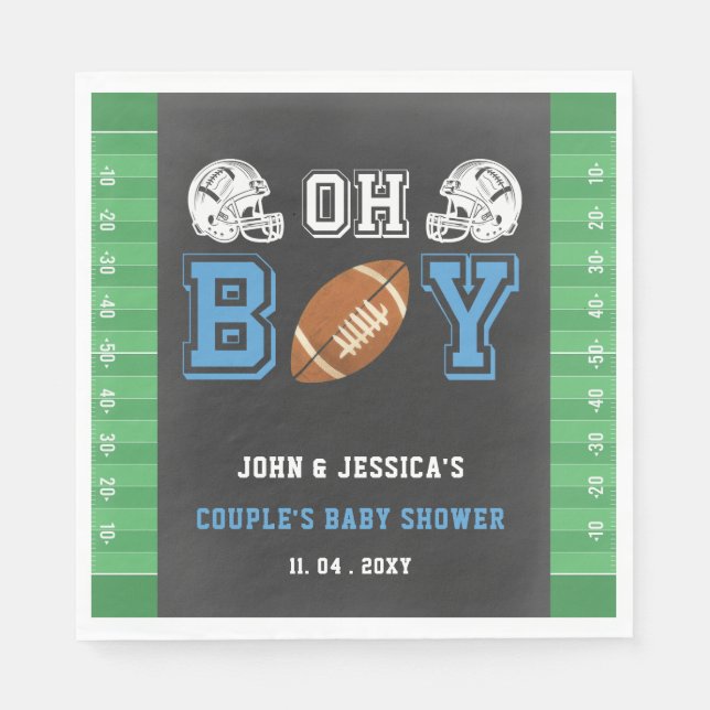 Servilleta De Papel Oh Boy Super Bowball Football Baby Shower (Anverso)