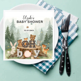 Servilleta De Papel Oh Boy Watercolor Woodland Animals Baby Shower