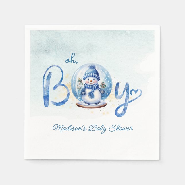 Servilleta De Papel Oh Boy Winter Theme Baby Shower (Anverso)