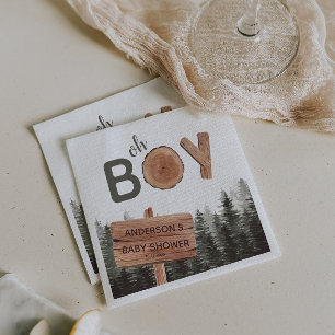 Servilleta De Papel Oh Boy - Woodland Baby Shower