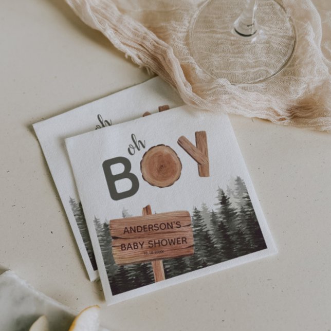 Servilleta De Papel Oh Boy - Woodland Baby Shower (Subido por el creador)