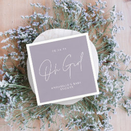 Servilleta De Papel oh chica Bebé guión de ducha lilac púrpura elegant