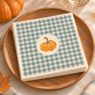 Servilleta De Papel Oh chico calabaza gingham vintage baby shower