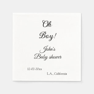 Servilleta De Papel oh chico chica baby shower añadir nombre fecha año