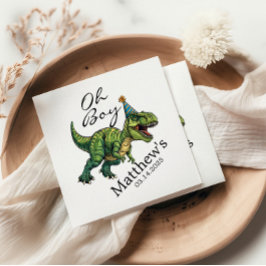 Servilleta De Papel ¡Oh, chico! Cute Dinosaur Baby Shower