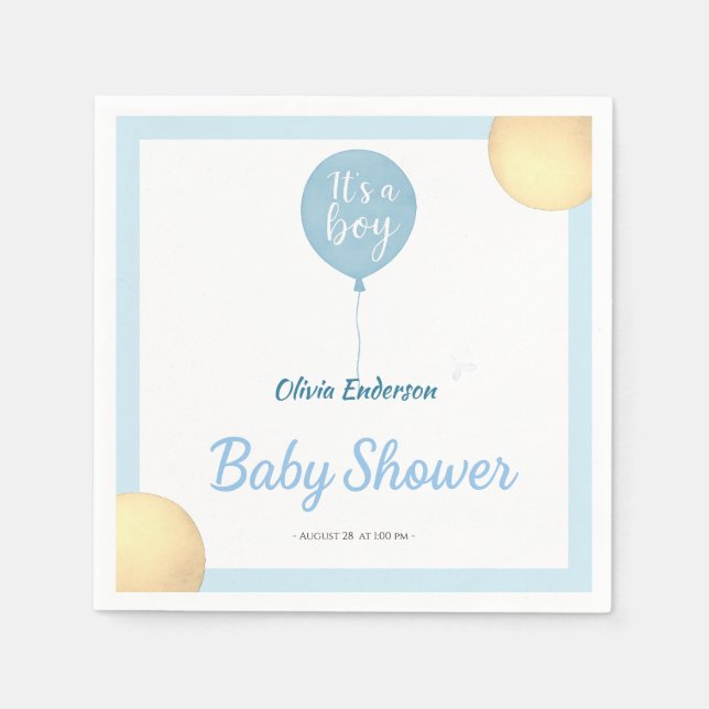 Servilleta De Papel ¡Oh chico! El bebé en globo debe (Anverso)