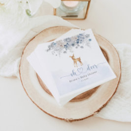 Servilleta De Papel Oh ciervo de invierno azul bebé ducha