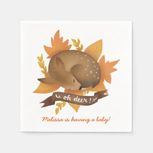 Servilleta De Papel ¡Oh ciervos! Arbolado Baby Shower neutral temático