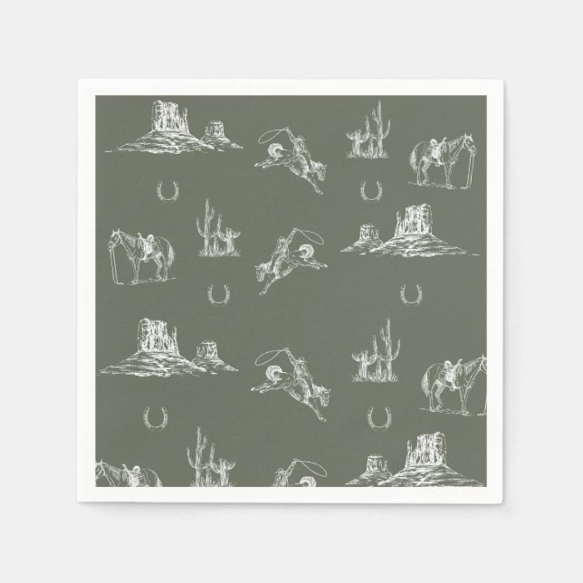 Servilleta De Papel Oh Cowboy Cocktail Napkin (Anverso)