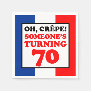 Servilleta De Papel Oh Crepe Bandera Francesa 70 cumpleaños