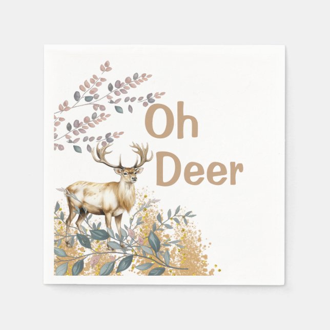 Servilleta De Papel Oh Deer Baby Shower (Anverso)