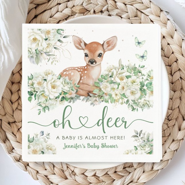 Servilleta De Papel Oh Deer Baby Shower Gender Neutral Paper Napkin (Subido por el creador)