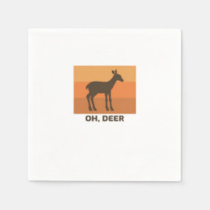 Servilleta De Papel Oh Deer Clásico Diseño Simple 