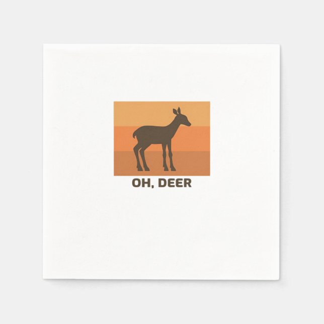 Servilleta De Papel Oh Deer Clásico Diseño Simple  (Anverso)