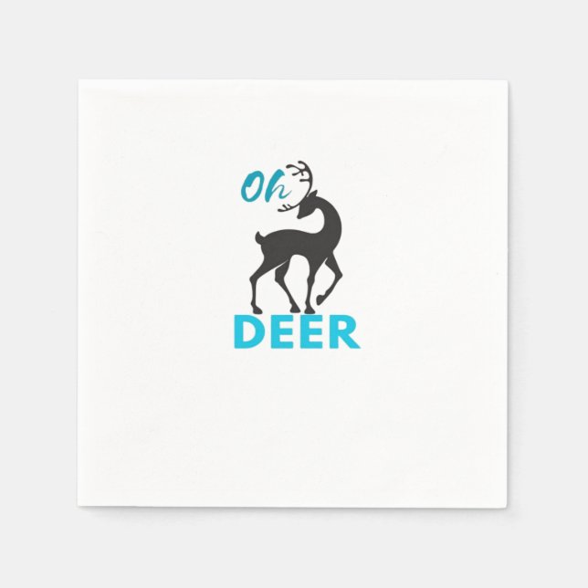 Servilleta De Papel Oh Deer Diseño Minimalista  (Anverso)