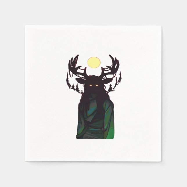 Servilleta De Papel Oh Deer Diseño Minimalista  (Anverso)