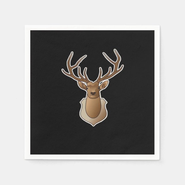 Servilleta De Papel Oh Deer Diseño Minimalista  (Anverso)