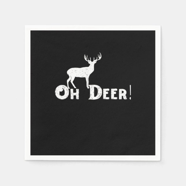 Servilleta De Papel Oh Deer Estilo Gráfico Limpio  (Anverso)