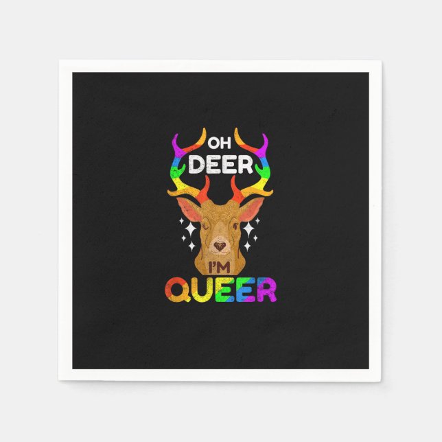 Servilleta De Papel Oh Deer Queer Funny LGBTQ Pride Awareness  (Anverso)