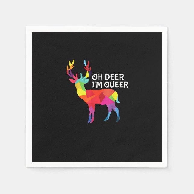 Servilleta De Papel Oh Deer Queer Funny Pun LGBT Pride Design (Anverso)