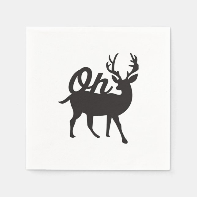 Servilleta De Papel Oh Deer Retro Classic Vibe  (Anverso)