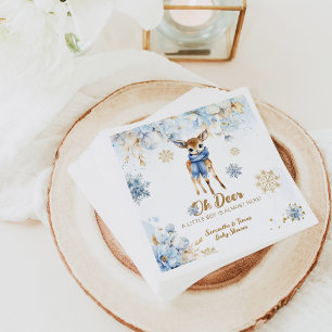 Servilleta De Papel Oh Deer Winter Baby Boy Bienvenida