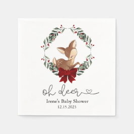 Servilleta De Papel Oh Deer Winter Greenery Baby Shower