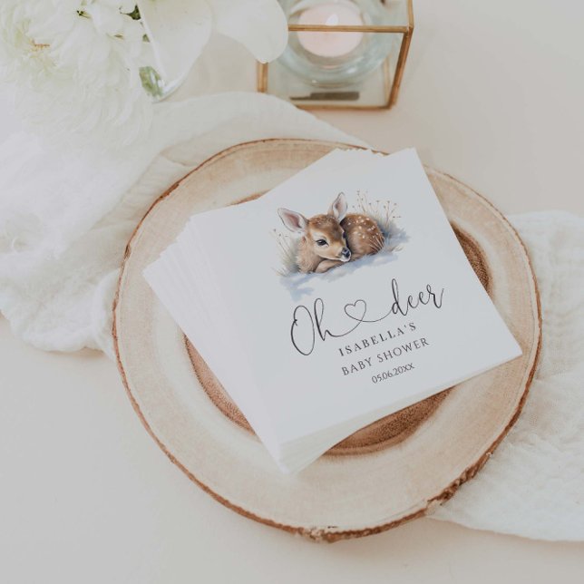 Servilleta De Papel Oh Deer Winter Woodland Baby Shower (Subido por el creador)