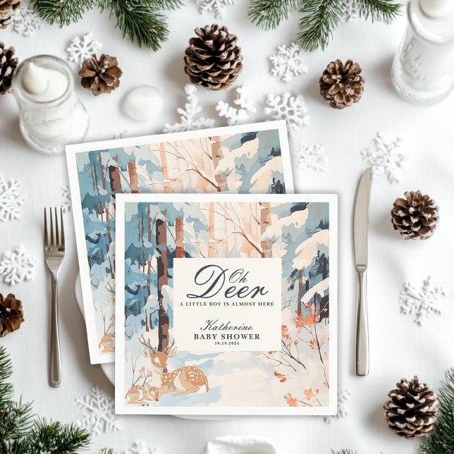 Servilleta De Papel Oh Deer Winter Woodland Snowy Forest baby ducha (Subido por el creador)