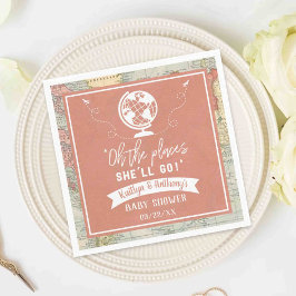 Servilleta De Papel "¡Oh, los lugares a los que irá!" Baby Shower de m