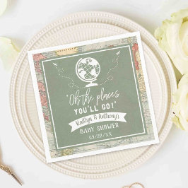 Servilleta De Papel "¡Oh, los lugares a los que vas!" Baby Shower de m