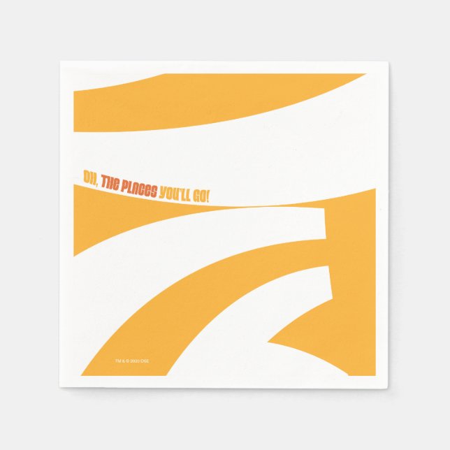 Servilleta De Papel ¡Oh, los lugares a los que vas! Naranja Swirls (Anverso)