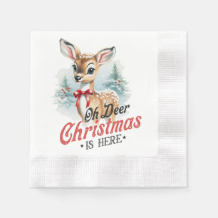 Servilleta De Papel Oh Navidades de venado está aquí, Papel