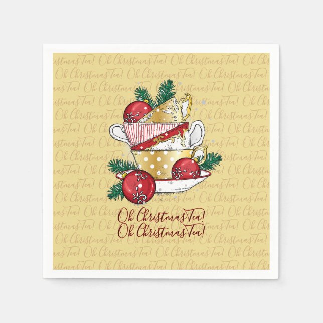 Servilleta De Papel ¡Oh Navidades Tea! (Anverso)