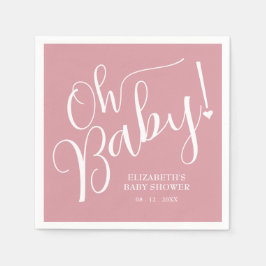 Servilleta De Papel ¡Oh, nena! Baby Shower Chica rosa