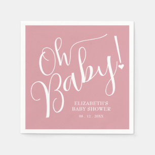 Servilleta De Papel ¡Oh, nena! Baby Shower Chica rosa