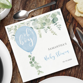 Servilleta De Papel Oh niño globo azul niño bebé ducha vegetación