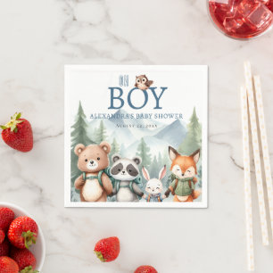 Servilleta De Papel Oh Niño Lindo Animal del Bosque Niño Fiesta de Cum