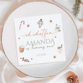 Servilleta De Papel Oh Qué Navidades Divertidos Cumpleaños