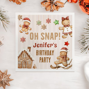 Servilleta De Papel Oh Snap Galleta de Jengibre Cumpleaños Navidad