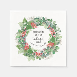 Servilleta De Papel Oh, Ven, Déjanos Adorarle A Sus Navidades Cristian