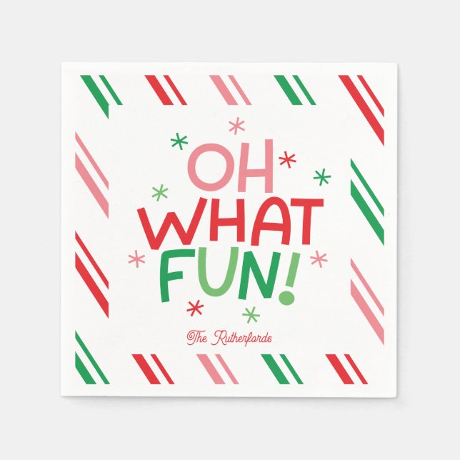 Servilleta De Papel Oh What Fun Christmas Paper Napkin (Anverso)