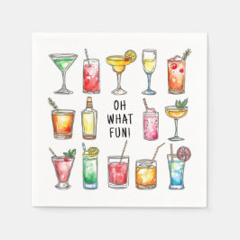 Servilleta De Papel Oh What Fun Drink Doodles Christmas Cocktail